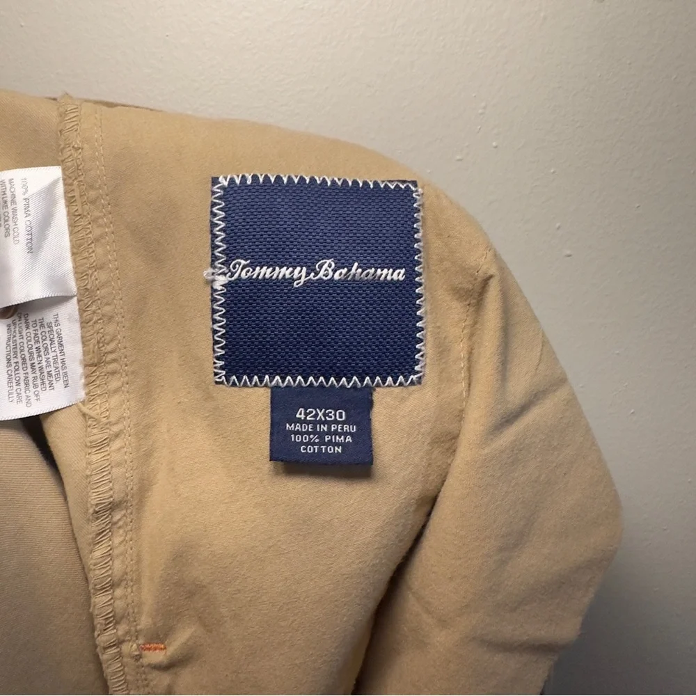 Tommy Bahama Men’s Khaki Chino 100% Pima Cotton Pants Sz 42x30
